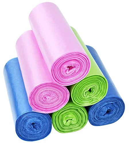 Hommp 2.6 Gallon Trash Bags, Colored, 120 Counts/ 6 Rolls