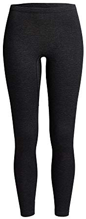 Conta Thermo Lange Hose, Damenleggings mit natürlicher Baumwolle, wärmeisolierende Thermo-Leggings, Lange Unterwäsche, Farbe: Schwarz Melange, Größen: 36/XS - 50/4XL