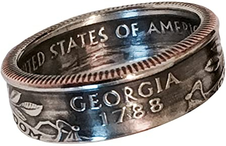 Real U.S. Quarter Coin Rings. From years 1965 to 2024 and from all States FREE SHIPPING