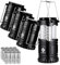 Etekcity Camping Lanterns for Power Outages 4 Pack, Flashlight for Camping Essentials, Emergency Led Battery Operated Lights, Survival Kit and Gear for Hurricane, Black