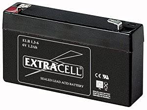 EXTRACELL Batteria Ricaricabile al Piombo SIGILLATA 6 Volt 1,3 Ah Marca