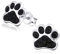 Laimons Mädchen-Ohrstecker Ohrringe Kinderschmuck Hundepfote Pfote mit Glitzer aus Sterling Silber 925 (Schwarz)