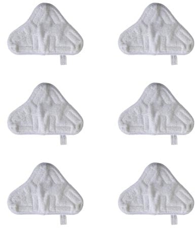 Malayas - 6 lingettes en microfibre lavables pour balai vapeu,Housse lavable Coussinets pour nettoyeur vapeur, Se fixe facilement au balai vapeur via des Velcro, Microfibre Chiffons Steam Mop