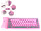 ESupFly Tastiera portatile impermeabile senza fili Bluetooth in silicone flessibile pieghevole per IOS, Android, Windows (rosa)