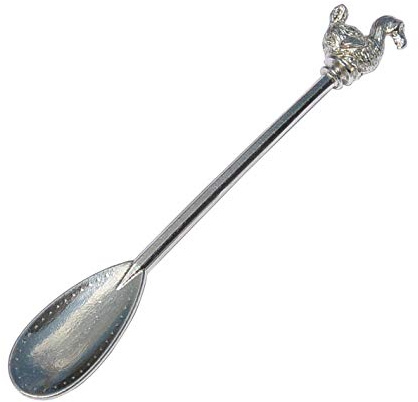 Zinn Löffel Alice im Wunderland Dodo für Marmelade. Hergestellt aus Einer Muschelschale und Eichenzweig. Hand gegossen von William Sturt.