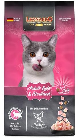 LEONARDO Adult Light [7,5kg] Katzenfutter | Diät Trockenfutter für Katzen | Alleinfuttermittel für ausgewachsene Katzen Aller Rassen ab 1 Jahr