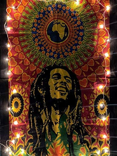 ICC Bob Marley Laughing Poster 76,2 x 101,6 cm Hippie-Stil psychedelische Flagge Geschenk Wandbehang Wohnheim Dekoration Decke Wandteppich Hippie Rasta Reggie Matte Dekoration