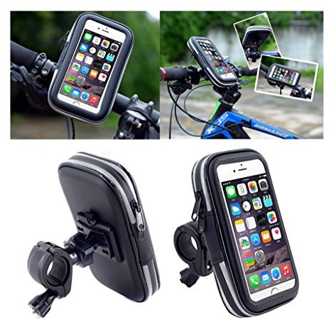 DFV mobile - Professionelle Reflektierend Unterstützung für Motorrad Fahrrad Lenker und drehbare wasserdichte 360 für GIGABYTE GSMART GS202 - Schwarz