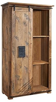 MASSIVMOEBEL24.DE Railway Schrank 100x50x190 Mango, Farbe:Natur lackiert, Größe:100x50x190 cm (BxTxH)