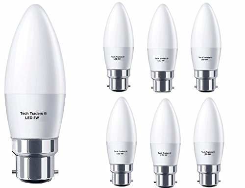 Tech Traders C37 Bayonet LED Candle Bulbs Cool White