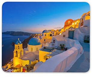 Destination Vinyl Ltd Beautiful Santorini Mouse Mat Pad - Greece Greek Island Computer #8648