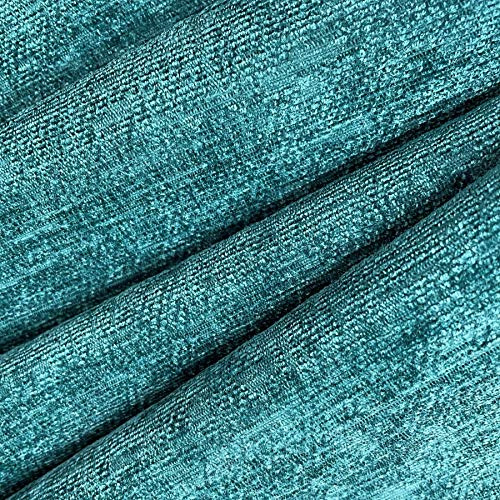 Teal Designer Luxury Soft Plain Solid Heavy Weight Upholstery Curtain Cushion Chenille Velvet Fabric FIRE Retardant Shimmering Look Sofa Furniture Material Sold BY THE METRE