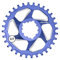 Funn Solo DX Plato Estrecho Ancho para Cadena de 9-12 Velocidades, Compatible con Bielas de Montaje Directo SRAM, Desplazamiento de 3mm, Plato de Cadena de Velocidad Única (32 Dientes, Azul)