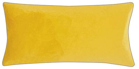 PAD - Elegance - Samt Kissen, Zierkissen, Kissenhülle - 35 x 60 cm - Farbe: Gelb - ohne Füllung