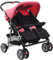 vidaXL Zwillingswagen Kinderwagen Geschwisterwagen Zwillingsbuggy Baby Kleinkinder Rosa Schwarz Stahl 6-36 Monate Nebeneinander Klappbar