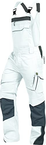 TRIUSO Leib Wächter Flex-Line Herren Latzhose flexibel mit Spandex (weiß/grau, 64)