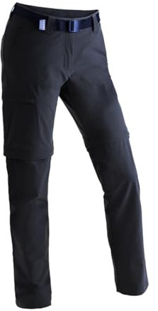 Maier Sports Inara Slim Zip, Damen Wanderhose, Wasserabweisende Hose für Trekking und Hiking, Enganliegender Schnitt, Zipp-Off-Funktion, PFC-frei, mSTRETCH pro 4 & Dryprotec, Blau, 36 (W28/L31)