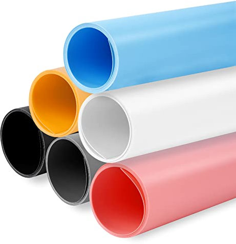 Selens PVC Hintergrund Fotografie 50x100cm Fotohintergrund Fotografie Hintergründe Weiß Schwarz Grau Rosa Blau Gelb Wasserdicht Matt Background für Fotostudio Produkt Essen Requisiten (6 Farbe)