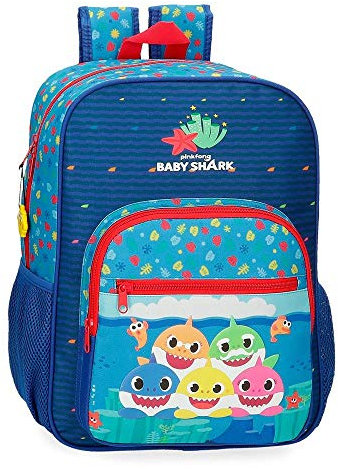 Baby Shark Happy Family Rucksack Blau 28,5x38x12 cms Polyester 13L