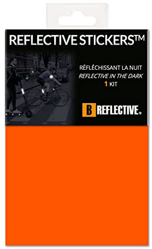B REFLECTIVE 3M® Colors™, Ausgeschnittene reflektierende Aufkleber, Multi Support: Fahrrad, Roller, Elektroroller, Alle Helme, 3M Technology, 20x30 cm, Orange