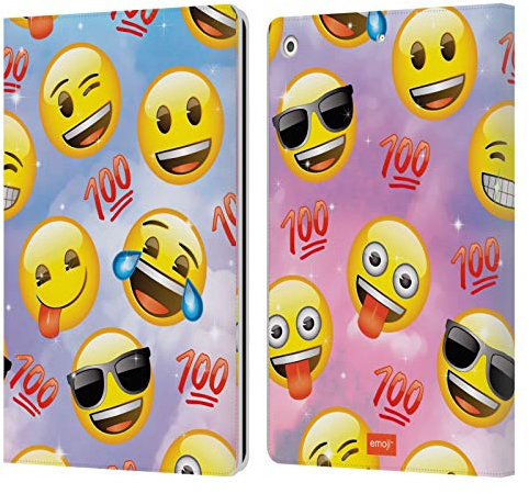 Head Case Designs Officially Licensed emoji® Happy Smileys Leather Wallet Case Compatible With Apple iPad 10.2 2019/2020/2021
