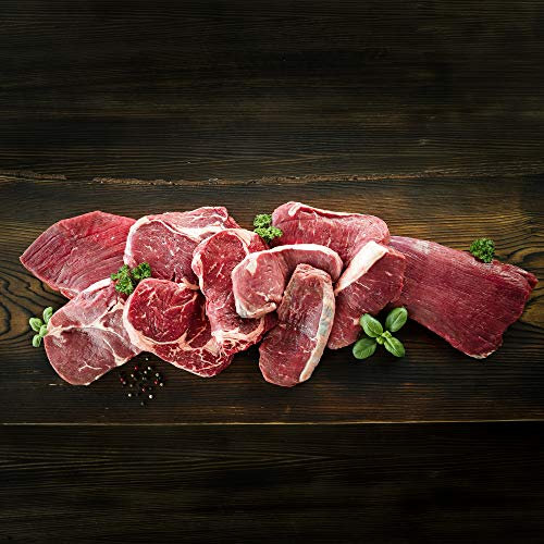 WURSTBARON® Grill Paket Deluxe für 10 Personen, inkl. Rib-Eye, Flanksteak und Roastbeef, frische Steaks aus deutscher Herkunft, Grillpaket in Premium-Qualität, 3,6 kg