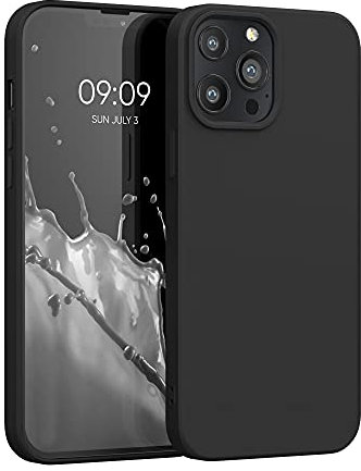 kwmobile Custodia Compatibile con Apple iPhone 13 Pro Max Cover - Back Case per Smartphone in Silicone TPU - Protezione Gommata - nero matt
