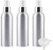 TIANZD 3 Pcs 200ml Empty Silver Aluminium Fine Mist Spray Bottle with White/Silver Metal Spray Head Refillable Travel Alu Bottles for Body Sprays, Room Fragrances, Perfumes, Hair, Garden, Funnel