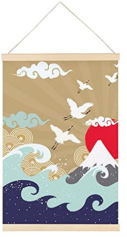 Xingruyun Magnetischer Posterrahmen Sonnenaufgang Wildgans Posterschiene Holz Posterleisten Drucken Posterhänger Bilderleiste 40x60cm