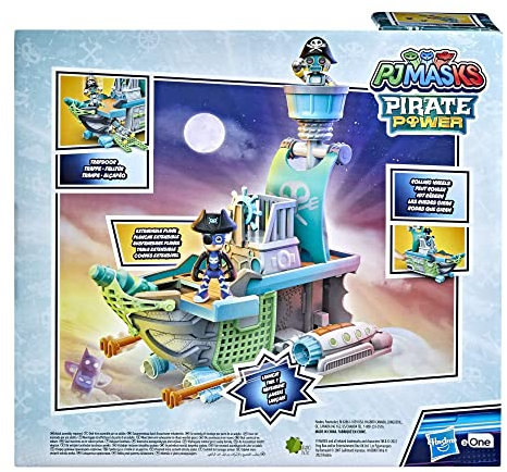 PJ Masks Sky Pirat Schlachtschiff Vorschulspielzeug Fahrzeug Spielset mit 2 Actionfiguren für Kinder ab 3 Jahren, F36655L0, Mehrfarbig