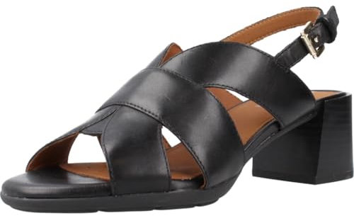 Geox Femme D New Marykarmen Sandales, Noir, 38 EU