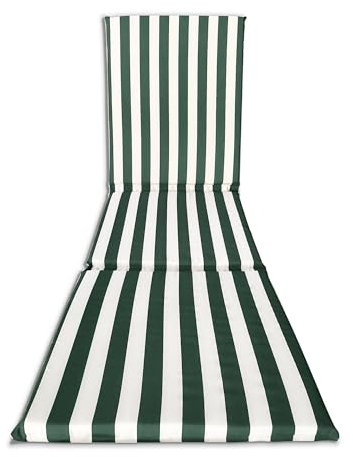 Il Tuo Artigiano Design Gepolstertes Kissen fŸr Sonnenliege, handgefertigt, komplett abnehmbar, aus 100% Baumwolle, 190 x 60 x 4,5 cm (GrŸn)