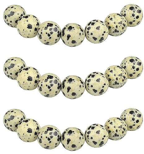 MJDCB 8mm 43 piezas Cuentas de Piedra Piel Leopardo Roja Redondas Sueltas Piedras Semipreciosas Naturales para Hacer Joyas Pulseras Collares