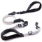 Strapazierfähige Bungee-Leine für große und mittelgroße Hunde mit Anti-Zug für Stoßdämpfung, rutschfeste, reflektierende Leine für draußen (verstellbar, Premium-Silver, Bungee-Leine, 150 cm)