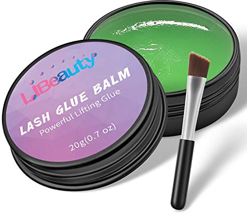 Libeauty Lash Lift Glue Balm | Perm Adhesive Strong Sticky Fruit Flavor Eyelash & Eyebrow Long Lasting Semi Permanent Individual Brow Lamination Gel, Green Apple, 1.0 count, Pack of 1
