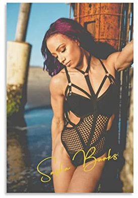 Enartly Leinwand Druck Poster Sasha Banks Poster decorativi del soggiorno 60x90cm Senza Cornice