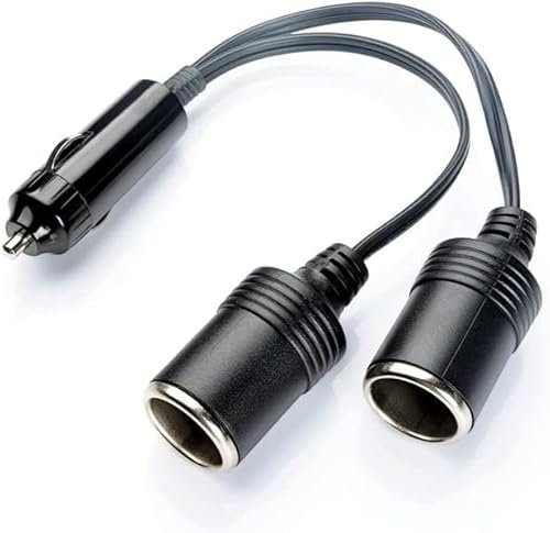 Xingdianfu Cable de extensión para encendedor de cigarrillos de coche de doble cabezal de 12V/24V,Adaptador de enchufe para encendedor de cigarrillos macho a hembra, Toma de Mechero para Coche