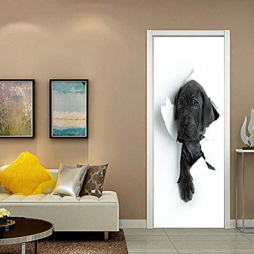 fototapete selbstklebend 40x120cm(15.74 inches * 47.24 inches) Hund tier Türtapete Selbstklebend Türposter Fototapete Poster Tapete PVC 3D Türaufkleber Selbstklebend DIY Türbild