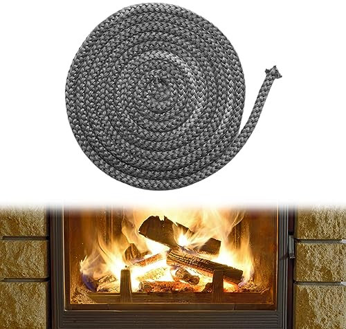 Guarnizione per Porta Stufa,Fibra di Vetro Corda Ignifuga per Stufa,Corda per Sigillare Il Forno,Corda Sigillante Ignifuga Resistente Alle Alte Temperature,Corda Sigillante Antincendio 8mmx2m Tokaneit