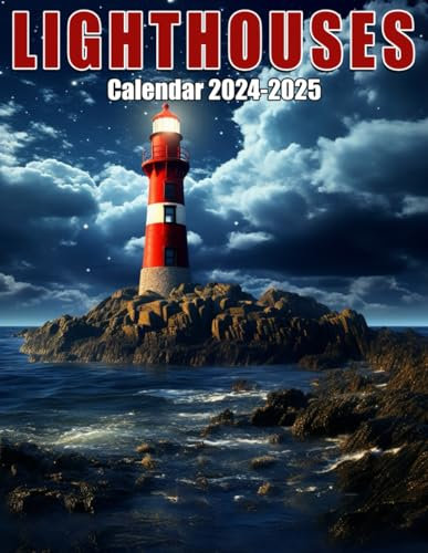 Lighthouse Calendar 2024-2025: 24 Months Jan 2024 to December 2025, 17 x 22 Opened, Thick & Sturdy Paper, Great Gift For Organizing & Planning