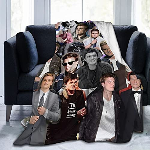 Josh Hutcherson Decke, 3D-bedruckte Plüschdecke, leicht, super weich, warm und bequem, Anti-Pilling-Mikrofaser-Flanell-Fleecedecke für Couch, Bett, Sofa, 3 Größen