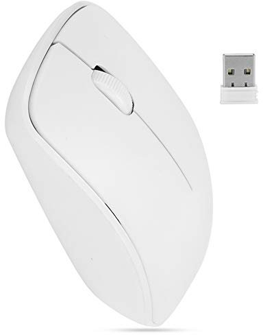 BROLEO Mini souris sans fil à transmission haute vitesse 2,4G, pour bureau (blanc)