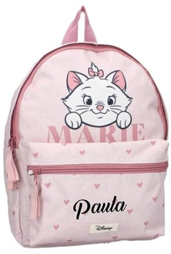 Kindergarten-Rucksack Disney Aristocats Mädchen Junge - Personalisiert mit Namen - Kleiner Rucksack Kinder - 2 Fächer