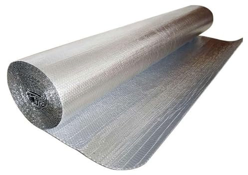 Insulation Roll Self Adhesive - Bubble Foil Radiator Reflector Sheet - Thermal Insulation Reflective Radiant Barrier and Vapour Barrier - for Pipe, Shed, Energy Saver Radiator Reflector Panel(1x2m)