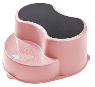 Rotho Babydesign TOP Kinderschemel - recycelt - Tritthocker - Trittschemel - Kinderschemel - Trittleiter - Kindertreppe - Antirutschfläche - rosa