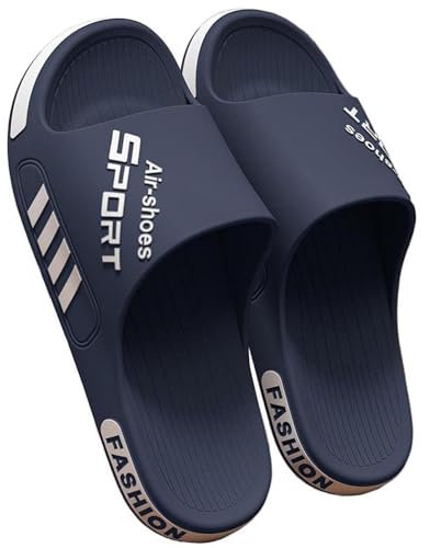 SMIUPIN Sandalias de playa para hombres, zapatillas de baño, zapatillas para parejas, zapatillas de interior, sandalias de casa,37-38,Azul y blanco