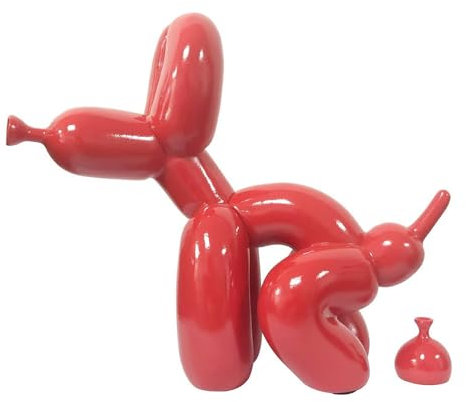 Morlinca Ballon Hund Statue, Harz Ballon Hund Skulptur, Graffiti Kunstskulptur Harz Handwerk Ornament Desktop BüRo Und Heimdekoration Tier Skulptur,A5