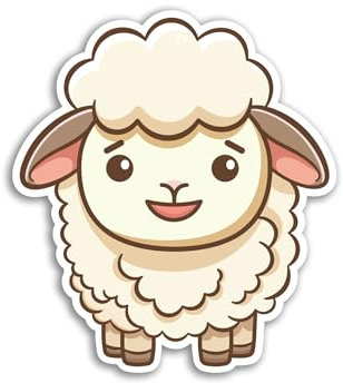 2 x 10 cm Schaf-Vinyl-Aufkleber – Lamm, Bauernhof, Tier, Kawaii-Augen, Charaktere, Kinder, Cartoon, niedliche Mädchen und Jungen, Scrapbook Aufkleber #81995