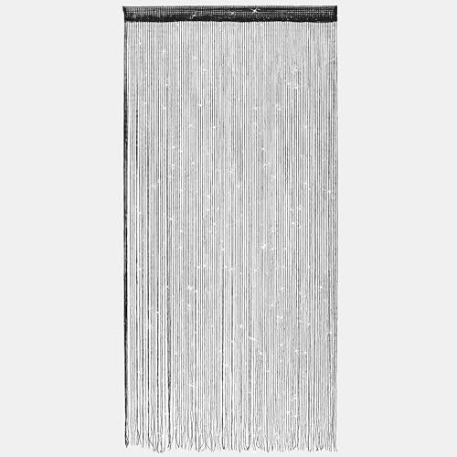 Door Curtain Fly Screen String Curtains Insect Bug Screen String Doorways Divider Glitter beads Tassel Panel (1, Black, 39×79in)