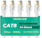 Ercielook Cat 8 Câble Ethernet 0,15m 24 Pièces – Câble Réseau 40Gbps 2000MHz Plat STP RJ45 LAN Câble Compatible avec Routeur Modem Switch